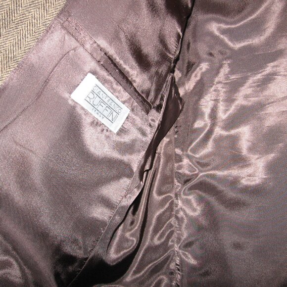 Gianfranco Ruffini Camel Hair Blend Blazer 44R Bown Herringbone - Picture 2 of 4
